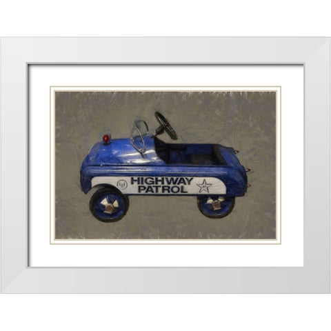 Highway Patrol Pedal Car  White Modern Wood Framed Art Print with Double Matting by Calkins, Michelle