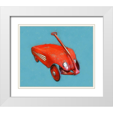 Old Wagon White Modern Wood Framed Art Print with Double Matting by Calkins, Michelle