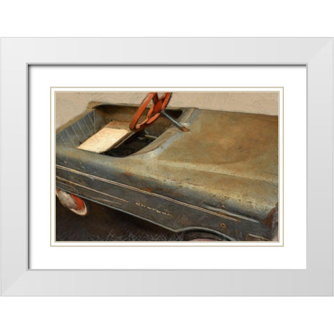 Charger Pedal Car White Modern Wood Framed Art Print with Double Matting by Calkins, Michelle