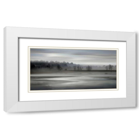 Rising White Modern Wood Framed Art Print with Double Matting by Clark, Madeline
