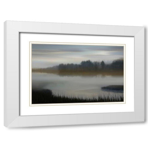 Dawn White Modern Wood Framed Art Print with Double Matting by Clark, Madeline
