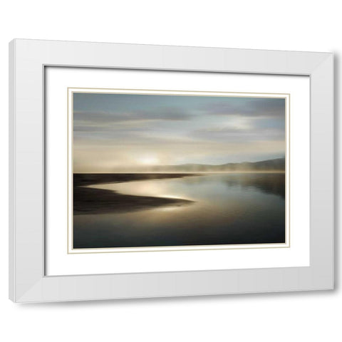 First Light White Modern Wood Framed Art Print with Double Matting by Clark, Madeline