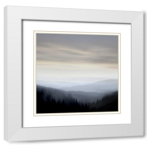 Mountain Vista I White Modern Wood Framed Art Print with Double Matting by Clark, Madeline