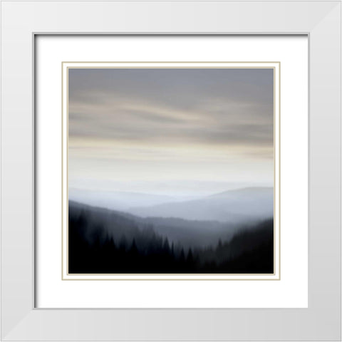Mountain Vista I White Modern Wood Framed Art Print with Double Matting by Clark, Madeline
