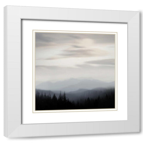 Mountain Vista II White Modern Wood Framed Art Print with Double Matting by Clark, Madeline