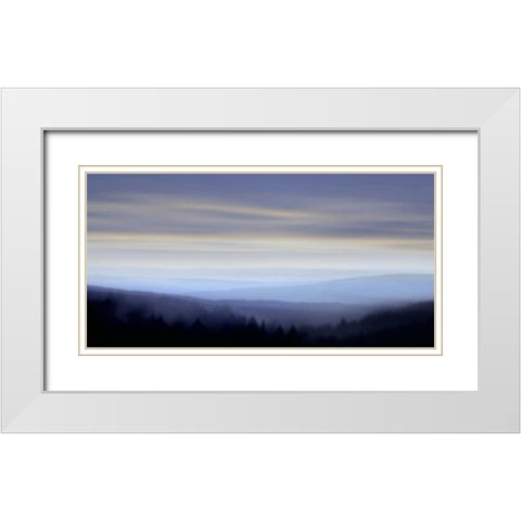 Panorama I White Modern Wood Framed Art Print with Double Matting by Clark, Madeline