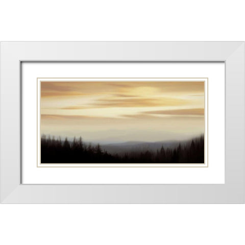 Panorama II White Modern Wood Framed Art Print with Double Matting by Clark, Madeline