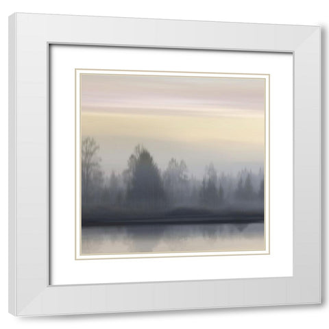 At Dawn Soft Sky II White Modern Wood Framed Art Print with Double Matting by Clark, Madeline