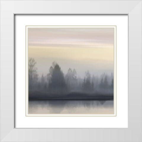 At Dawn Soft Sky II White Modern Wood Framed Art Print with Double Matting by Clark, Madeline