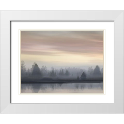 First Light IV White Modern Wood Framed Art Print with Double Matting by Clark, Madeline
