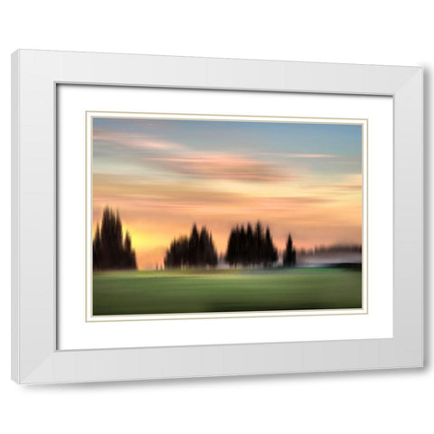 New Day Light White Modern Wood Framed Art Print with Double Matting by Clark, Madeline