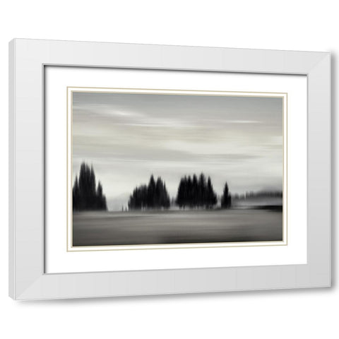 New Day Neutral White Modern Wood Framed Art Print with Double Matting by Clark, Madeline