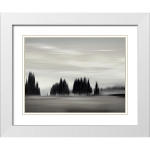 New Day Neutral White Modern Wood Framed Art Print with Double Matting by Clark, Madeline