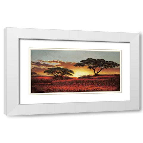 Memories of Serengeti White Modern Wood Framed Art Print with Double Matting by Madou