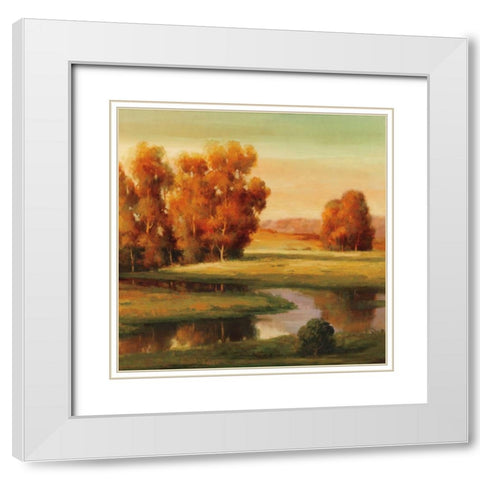 Serene I White Modern Wood Framed Art Print with Double Matting by Bolton, Melissa
