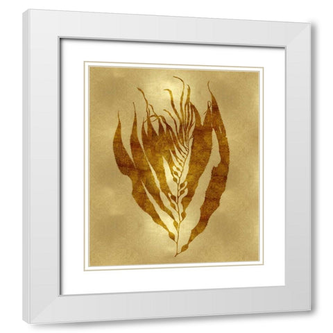 Sea Life - Gold I White Modern Wood Framed Art Print with Double Matting by Miller, Melonie