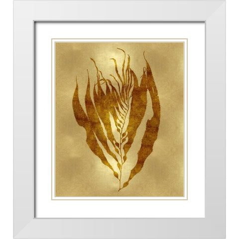 Sea Life - Gold I White Modern Wood Framed Art Print with Double Matting by Miller, Melonie