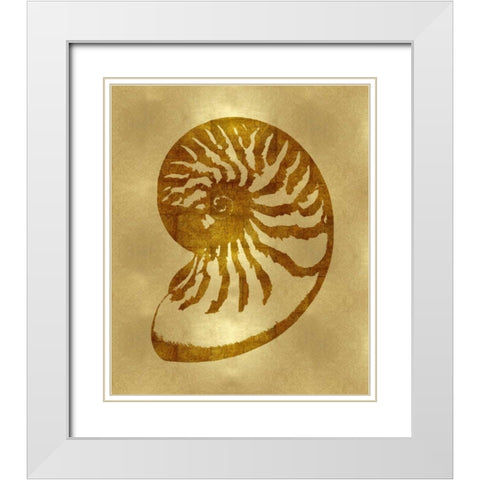 Sea Life - Gold III White Modern Wood Framed Art Print with Double Matting by Miller, Melonie