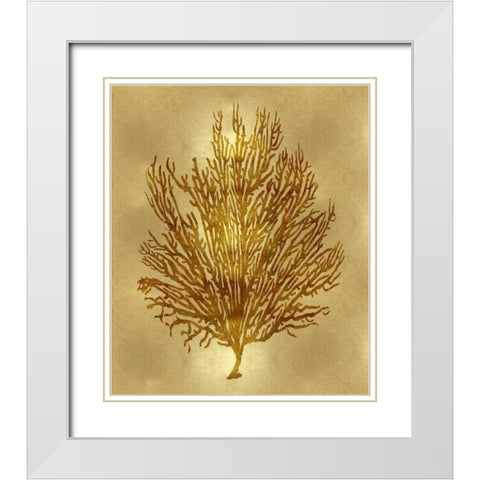 Sea Life - Gold V White Modern Wood Framed Art Print with Double Matting by Miller, Melonie