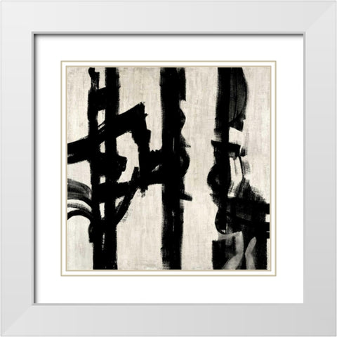Here and Now IV White Modern Wood Framed Art Print with Double Matting by Hansen, Max