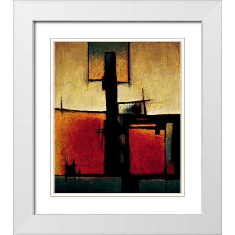 On the Edge II White Modern Wood Framed Art Print with Double Matting by Hansen, Max
