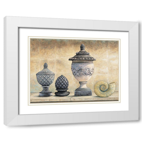 Classical Setting I White Modern Wood Framed Art Print with Double Matting by Garnier, Michael