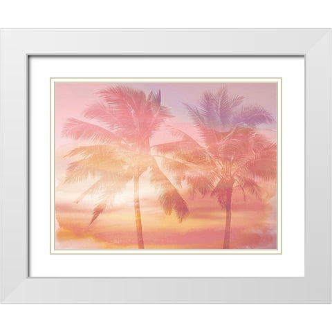 Palm Breeze I White Modern Wood Framed Art Print with Double Matting by Jensen, Mia