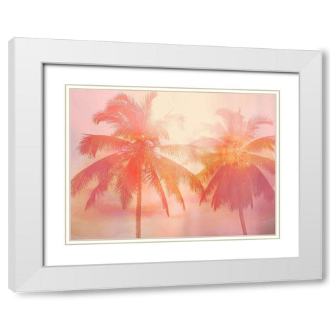 Palm Breeze II White Modern Wood Framed Art Print with Double Matting by Jensen, Mia
