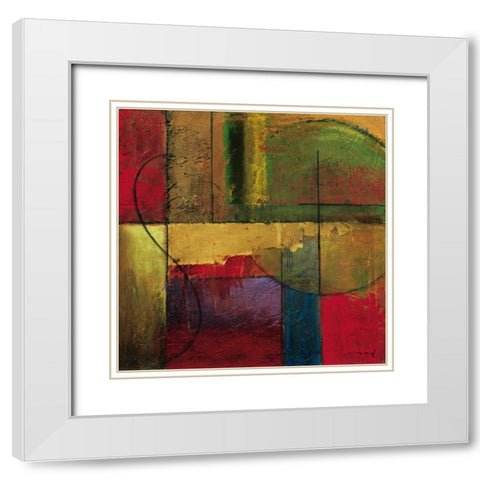 Opulent Relief I White Modern Wood Framed Art Print with Double Matting by Klung, Mike