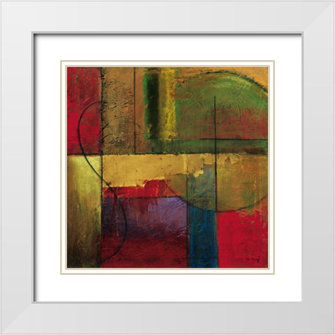 Opulent Relief I White Modern Wood Framed Art Print with Double Matting by Klung, Mike