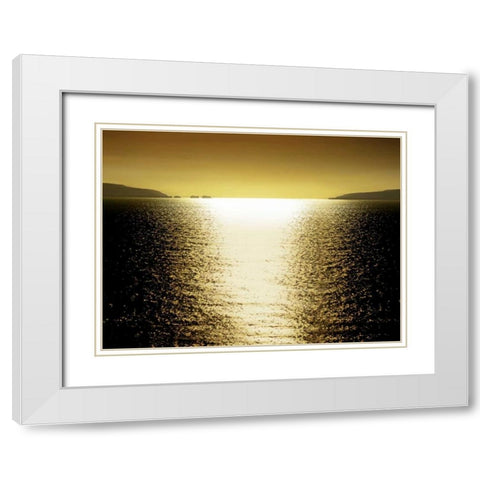 Sunlight Reflection - Golden White Modern Wood Framed Art Print with Double Matting by Olsen, Maggie