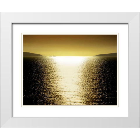 Sunlight Reflection - Golden White Modern Wood Framed Art Print with Double Matting by Olsen, Maggie