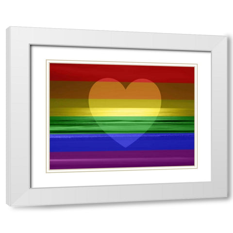 Heartfelt Sunset White Modern Wood Framed Art Print with Double Matting by Olsen, Maggie