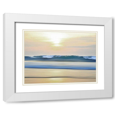 Waves White Modern Wood Framed Art Print with Double Matting by Olsen, Maggie