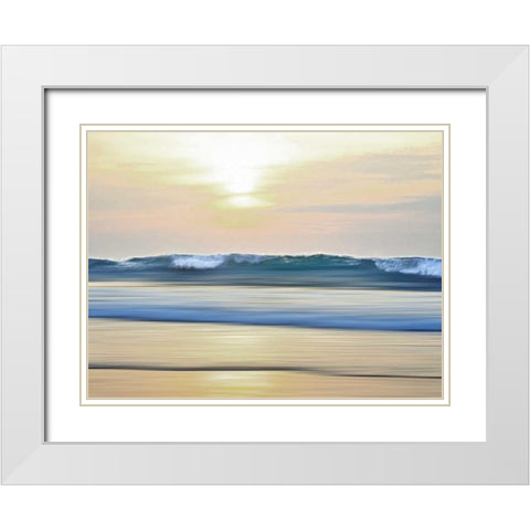 Waves White Modern Wood Framed Art Print with Double Matting by Olsen, Maggie