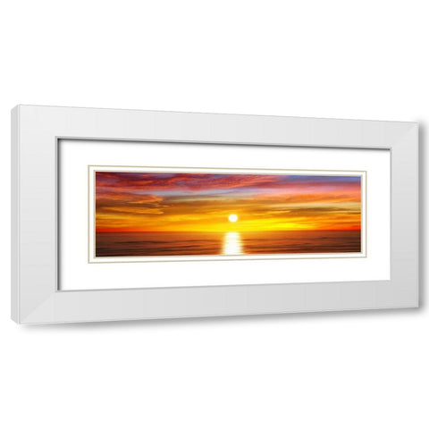 Sunlit Horizon IV White Modern Wood Framed Art Print with Double Matting by Olsen, Maggie