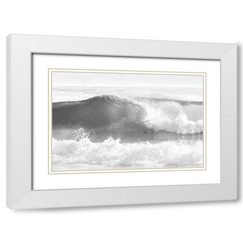 Wave I White Modern Wood Framed Art Print with Double Matting by Olsen, Maggie