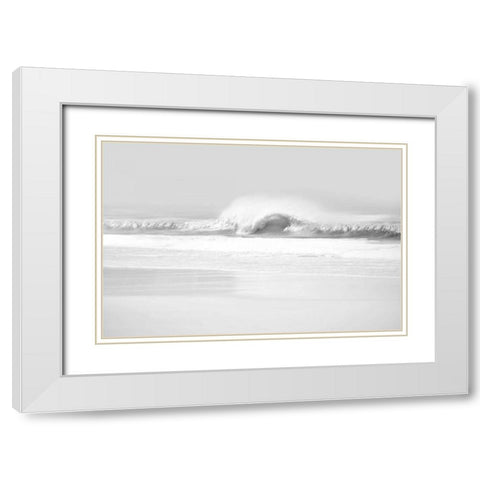 Wave II White Modern Wood Framed Art Print with Double Matting by Olsen, Maggie