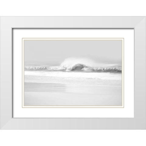 Wave II White Modern Wood Framed Art Print with Double Matting by Olsen, Maggie