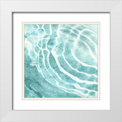 Aqua Ripple Reflection I White Modern Wood Framed Art Print with Double Matting by Olsen, Maggie