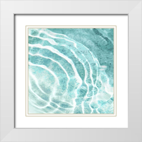 Aqua Ripple Reflection II White Modern Wood Framed Art Print with Double Matting by Olsen, Maggie