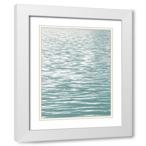 Ocean Current Aqua I White Modern Wood Framed Art Print with Double Matting by Olsen, Maggie