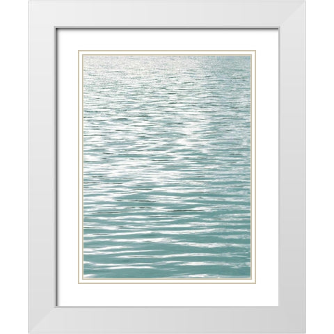 Ocean Current Aqua I White Modern Wood Framed Art Print with Double Matting by Olsen, Maggie
