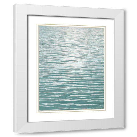 Ocean Current Aqua II White Modern Wood Framed Art Print with Double Matting by Olsen, Maggie