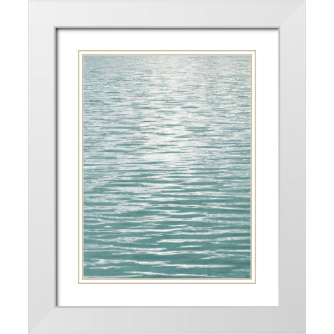 Ocean Current Aqua II White Modern Wood Framed Art Print with Double Matting by Olsen, Maggie