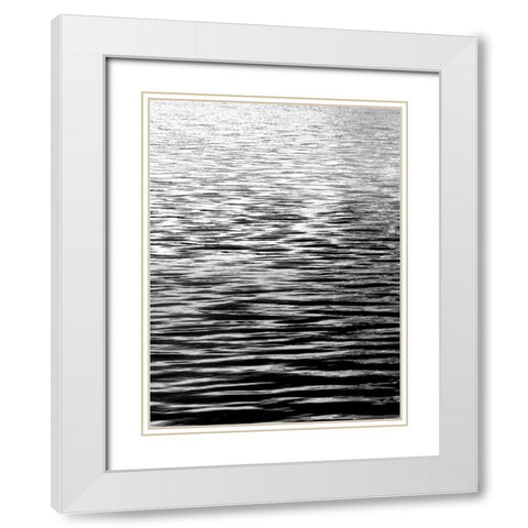 Ocean Current BW I White Modern Wood Framed Art Print with Double Matting by Olsen, Maggie