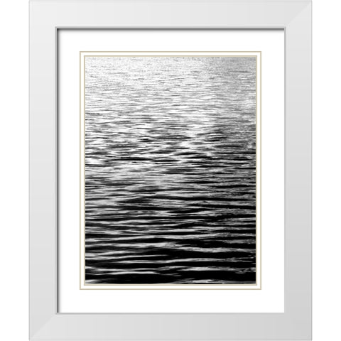 Ocean Current BW I White Modern Wood Framed Art Print with Double Matting by Olsen, Maggie