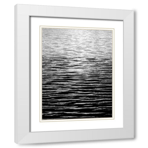 Ocean Current BW II White Modern Wood Framed Art Print with Double Matting by Olsen, Maggie