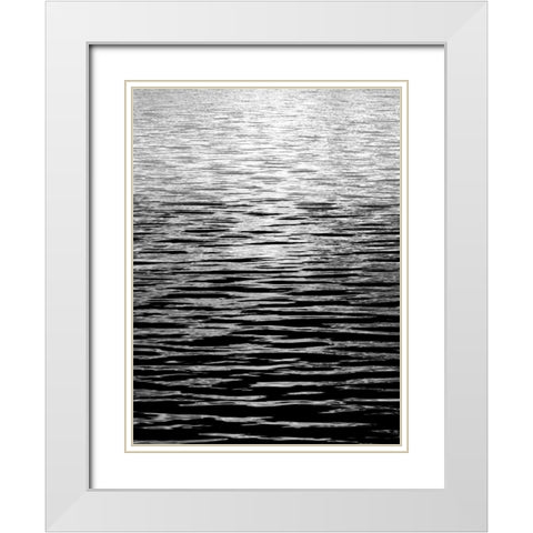 Ocean Current BW II White Modern Wood Framed Art Print with Double Matting by Olsen, Maggie