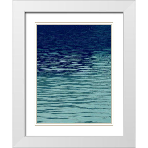 Ocean Current Blue I White Modern Wood Framed Art Print with Double Matting by Olsen, Maggie